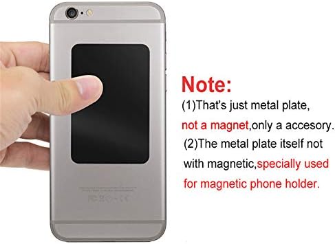 Mount Metal Plate (12 Pack) for Magnetic Car Mount Phone Holder with Full Adhesive - 12X Rectangular (Black)