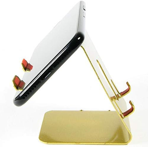 CoverON Metal Phone Stand, Universal Cell Phone Holder for Desk, Compatible with iPhone, Android, Galaxy - Gold