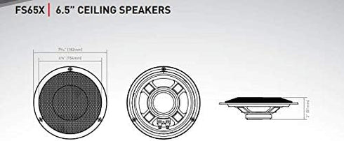 Furrion 6.5" 30-Watt Indoor Wall-Mount/Ceilling Speaker for RV, Camper or Trailer with Flush Mount Design (White) - FS65W
