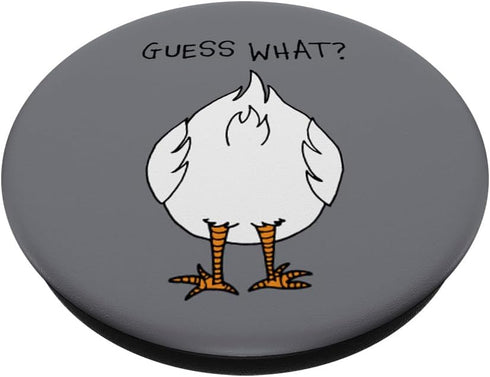 Funny Corny Dad Joke design Guess What Chicken Butt PopSockets Swappable PopGrip