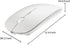 KLO Bluetooth Mouse, 4 Modes Rechargeable, 3.0/5.2 + USB-2.4G/Type-C, Compatible with MacBook Pro/Air, White