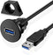 Small USB 3.0 Male to Female AUX Flush Panel Mount Extension Cable for Car, Truck, Boat, Motorcycle (3ft)