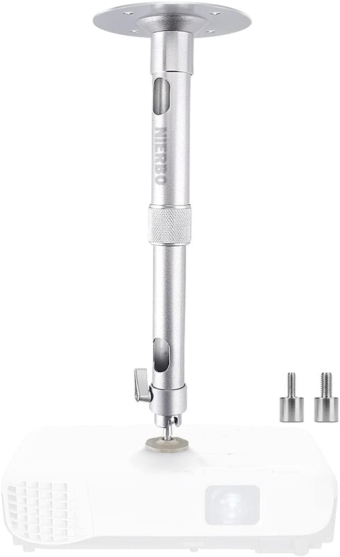 NIERBO Universal Projector Wall Ceiling Mount Hanger, 360° Rotatable Head, Extendable 11.8 to 19.7 Inch