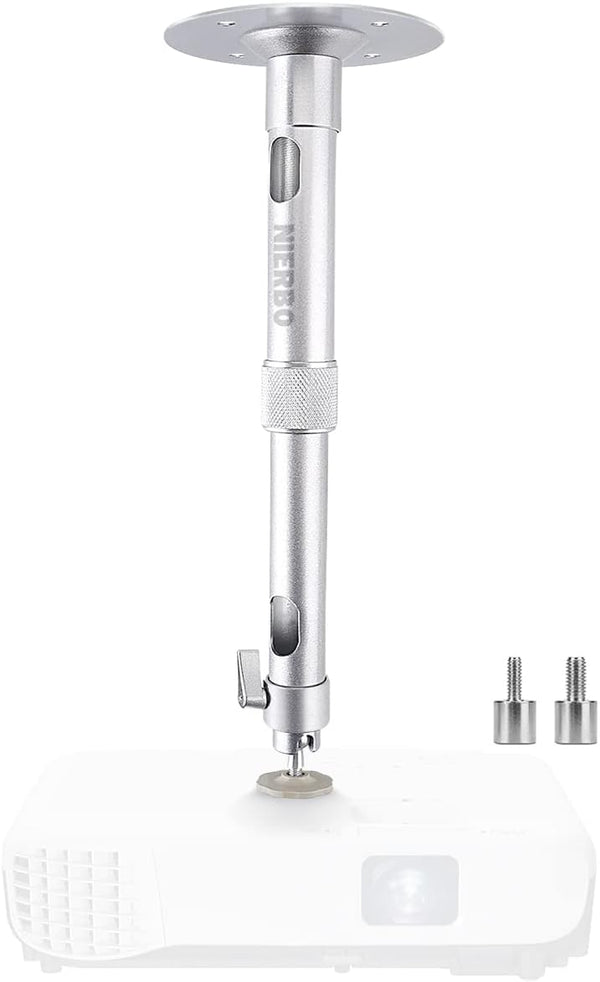 NIERBO Universal Projector Wall Ceiling Mount Hanger, 360° Rotatable Head, Extendable 11.8 to 19.7 Inch