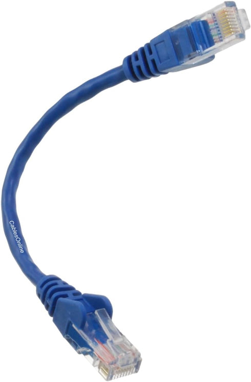 CablesOnline 10-Pack CAT5e UTP Ethernet RJ45 Full 8-Wire Blue Patch Cable, 6 Inch, U-000BL-10