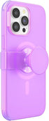 PopSockets iPhone 14 Pro Max Case - Pink Translucent, Phone Grip and Slide, Compatible with MagSafe, Wireless Charging