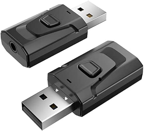 Wireless USB Aux Audio Transmitter Adapter for TV/Home Audio System, 4-in-1 Bluetooth 5.0 Transmitter Receiver
