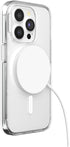 PopSockets iPhone 15 Case - Clear 15 Pro, Round Phone Grip, Compatible with MagSafe, Wireless Charging