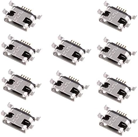 Oiyagai 10Pcs Phone Micro USB Type-B 5 Pin Female SMD Panel Mount Connectors