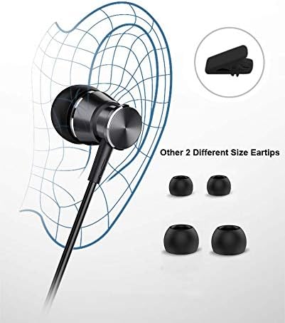 Noise Isolating Wired Earbuds with Microphone, Compatible with Samsung Galaxy S10 S9 Plus A10e A15 A14 A12 A13 - Black