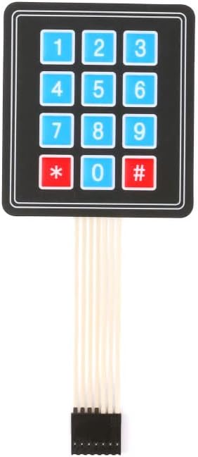 10Pcs 3x4 Matrix Array Membrane Switch Keypad, 69.2*76.9mm, 12 Key Microcontroller Extended Keyboard for Arduino