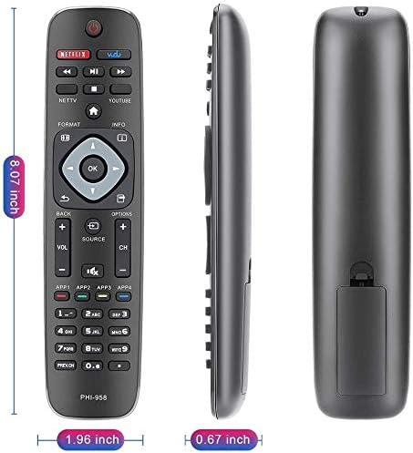 Young Universal NH500UP/PHI-958 Replacement Remote for Philips LED LCD TV Smart Ultra HDTV Models