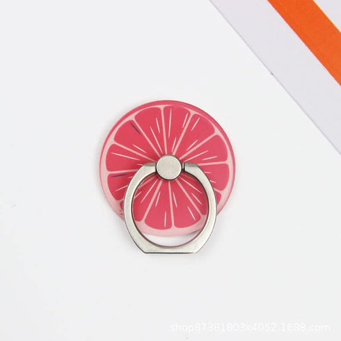 4Pcs Cute Phone Ring Holder Stand, 360 Rotation Finger Grip Mount for Smartphones/Tablets - Flowers Fruit Banana Orange
