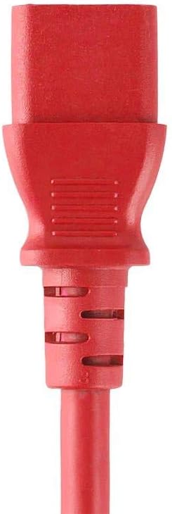 Monoprice 2ft Power Cord - NEMA 5-15P to IEC 60320 C13, 18AWG, 10A/1250W, 125V, 3-Prong, Red
