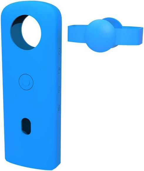 Lens Cover Silicone Case Compatible with Ricoh Theta sc2 360 Cameras Accessories Dust-proof Silicone Protective Case Sleeve Case (Blue)