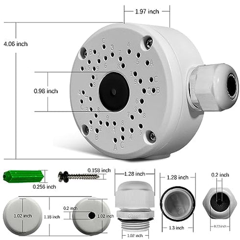 (New Upgrade) Security Camera Junction Box, Universal IP Camera Mount, Metal Aluminum Waterproof Security Camera Bracket