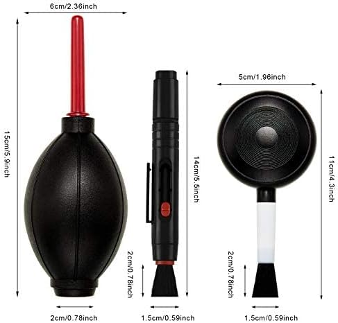 Camera Cleaning Kit with Camera Cleaning Pen Brush, Air Blaster Blower and Lens Brush Blower Brush Dust Cleaner for Lens, Camera, SLR, Telescope, Magnifying Glass, Phone