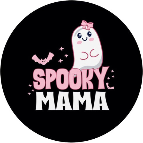 Spooky Mama Family Cute Pink White Ghost Boo Halloween PopSockets Swappable PopGrip