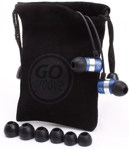 GOgroove AudiOHM HF Earbud Headphones (Blue) with Mic, Deep Bass, Noise Isolation, Ergonomic Fit & Durable Alloy