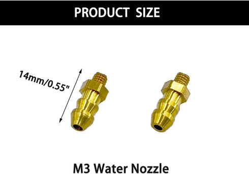 Gracilaria 2PCS Nozzle Nozzle (M3) RC Boat Brass Water Cooling Water Nipple Faucet Fuel for RC Boat DIY Model Ship