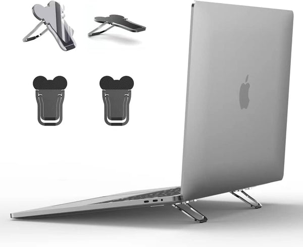 Keyboard Stand 2PCS, Portable Invisible Laptop Stand with 2 Adjustable Angles for Mini Aluminum Cooling Pad (Black)
