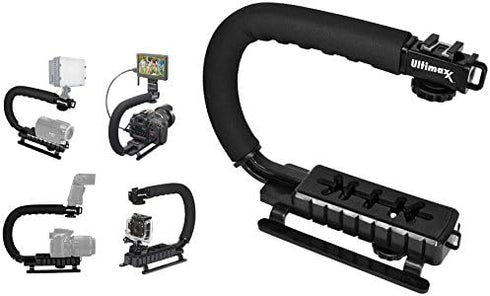 Ultimaxx Handheld Stabilizer Grip with Accessory Mount for Camera, Camcorder, DSLR; Compatible with Canon, Nikon, Sony,