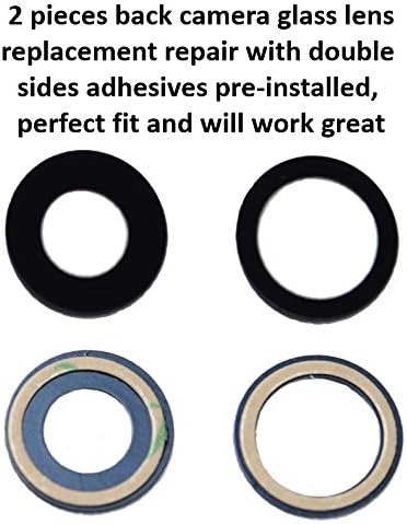 For iPhone 11 Back Rear Camera Glass Lens Replacement + Tool + Guide + Adhesive Pre-Installed + Tempered Glass Screen Protector Cover + Cleaning Cloth For iPhone 11 AT&T TMobile Verizon Sprint Model A