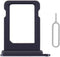 SIM Card Tray Holder Slot Replacement for iPhone 12 (Black) with Waterproof Rubber Ring and Eject Pin (Single Sim