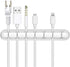 White Cable Clips for Cord Organizer, USB Cable Management, 2 Packs Holder for Desk, Car, Home, Office (7 Slots)