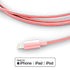MFi-Certified 6FT Lightning Cable Charger for iPhone Xs MAX, XR, 8, 7, 6s, and more - Rose Color