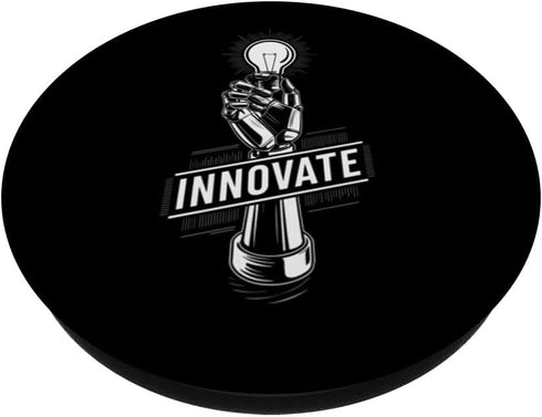 Robot Hand Holding Light Bulb Robotics Engineering PopSockets Standard PopGrip