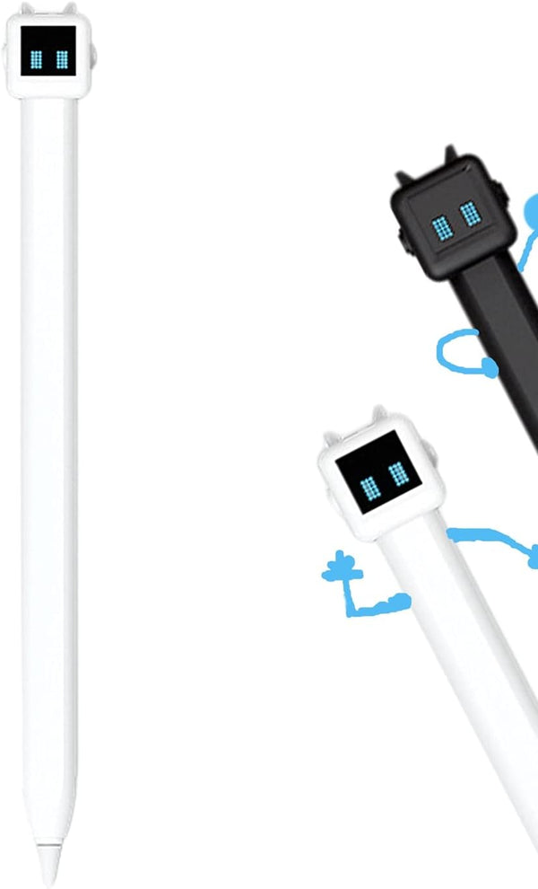 Antetek Soft Silicone Protective Cover for Apple Pencil 2nd Generation, Cute Robot Design, Shockproof iPencil Case