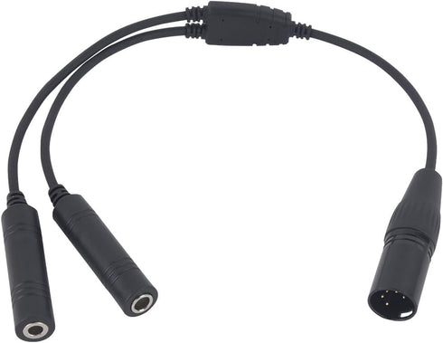WODASEN Aviation Headset Adapter for Airbus XLR 5 Pin to GA Dual Jacks Connector Headphone Extension Cable
