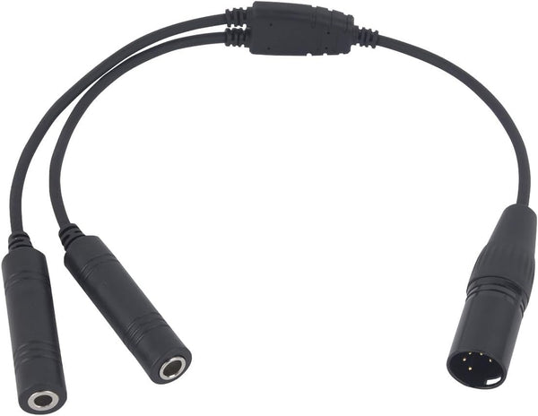 WODASEN Aviation Headset Adapter for Airbus XLR 5 Pin to GA Dual Jacks Connector Headphone Extension Cable
