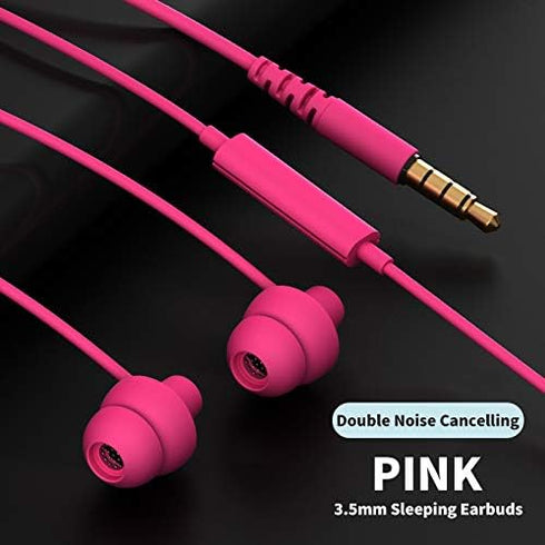 TM Super Mini Total Soft Silicon Earbuds Headphones with Mic for Cellphones, Pink