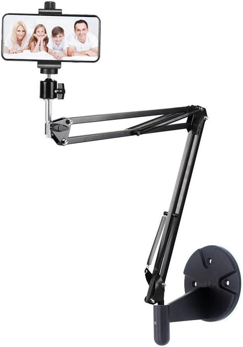 10'' Ring Light Wall Mount Phone Holder - Compatible with iPhone 15 14 13 12 11 and Samsung Cell Phones