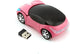 2.4G Wireless Mouse 3D Car Shape Wireless Optical Mouse with USB Receiver for PC Computer Laptop(F-car, pink)