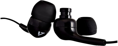 V7 HA105 Lightweight Stereo Earbuds, Black