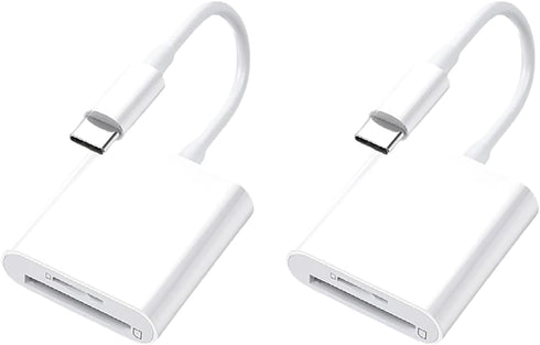 RANYUNSYZ 2Pcs White 2-in-1 High-Speed Type-C Phone Computer OTG Card Reader TF/SD Card,