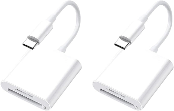 RANYUNSYZ 2Pcs White 2-in-1 High-Speed Type-C Phone Computer OTG Card Reader TF/SD Card,