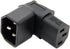 JSER IEC Male C14 to Right Angled 90 Degree IEC Female C13 Power Extension Adapter, 220V 10A Max