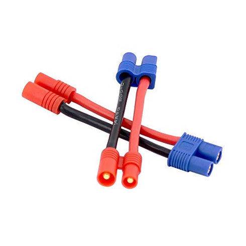 3pcs Male 3.5MM Bullets to Female EC3 Connector Adapter Cable with 5cm 14awg Wire for Super Tigre (BDHI-60)