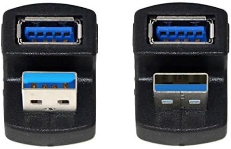 cablecc 1 Set Up & Down Angled USB 3.0 Adapter, A Male to Female Extension, 180 Degree