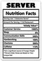 Sticker Mine Server Nutrition Facts Funny Sticker - 3" Laptop Sticker - Waterproof Vinyl