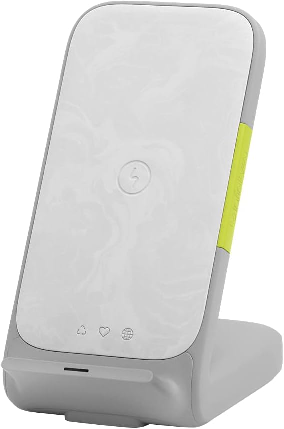 InstantStation Wireless Stand, 33W PD USB-C and USB-A Compact Fast Charging Wireless Charger (White)