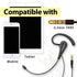 Wired Mono Single Headset Earphone with Bendable Boom Arm Mic, Adjustable Ear Angle, 15mm Driver, 3.5mm TRRS Plug