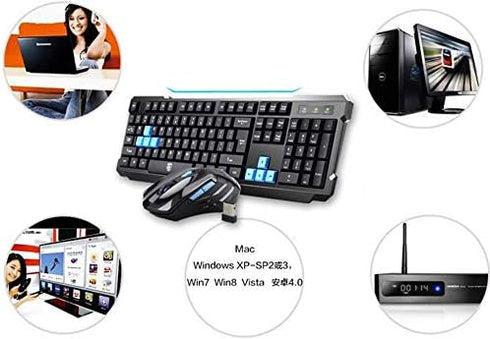 UniFire V60 Waterproof 2.4G Wireless Gaming Keyboard with Mouse DPI Control for Desktop PC