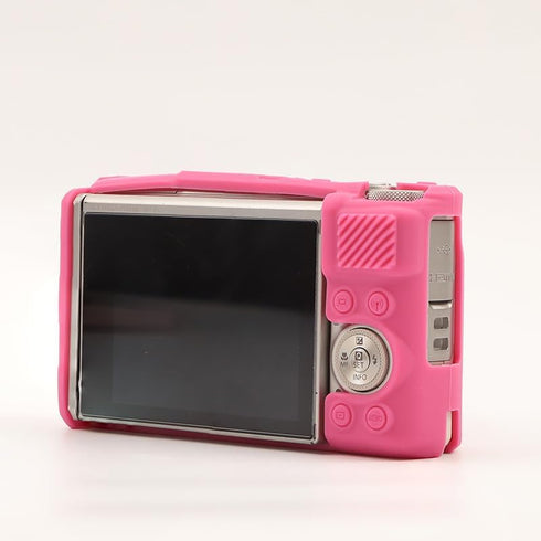 Canboc Rosered Silicone Case for Canon PowerShot SX740 SX730 Digital Camera, Soft Cover with Detachable Lens