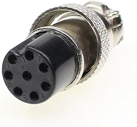Aviation Plug Connector, 10 Pairs Male Female Panel Metal Wire Connector, 16mm Socket (8 Pins 10-Pack)