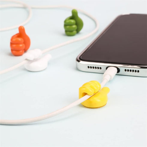 Cable Clips Organizer, Self-Adhesive Silicone Thumb Wall Hook Hangers Cable Clip Key Earphone Toothbrush Cable Organizer Holder Desktop Cord Wire Clips for Home Office Nightstand Desk Car by InfantLY Bright